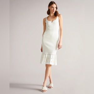 NWT Ted Baker Emesta White Dress Size 6 (Ted Baker Size 2)